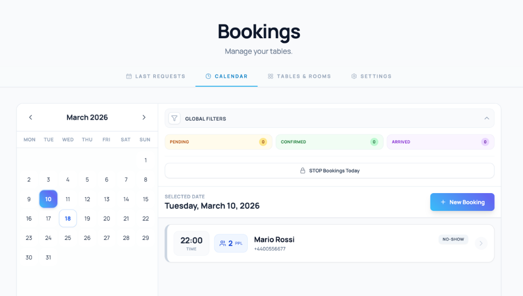 Table reservation system
