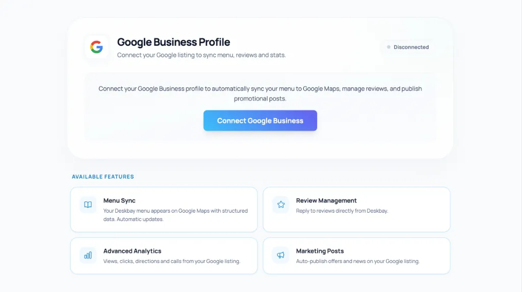 Google Business integration