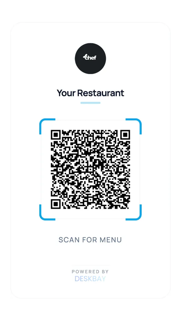 Branded QR Code for restaurant digital menu